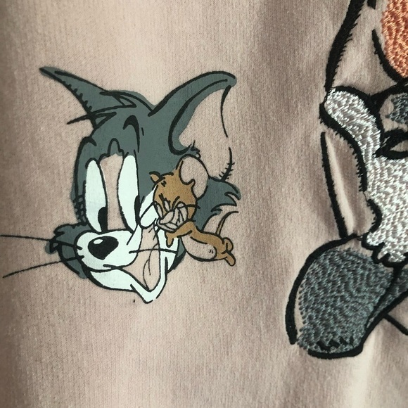 Tom And Jerry Embroidered Graphic Pink Sweatshirt L - Picture 4 of 9
